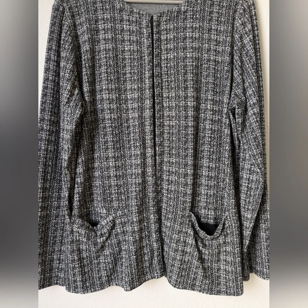J. Jill Wearever Collection Open Front Longline Knit Cardigan Workwear Office